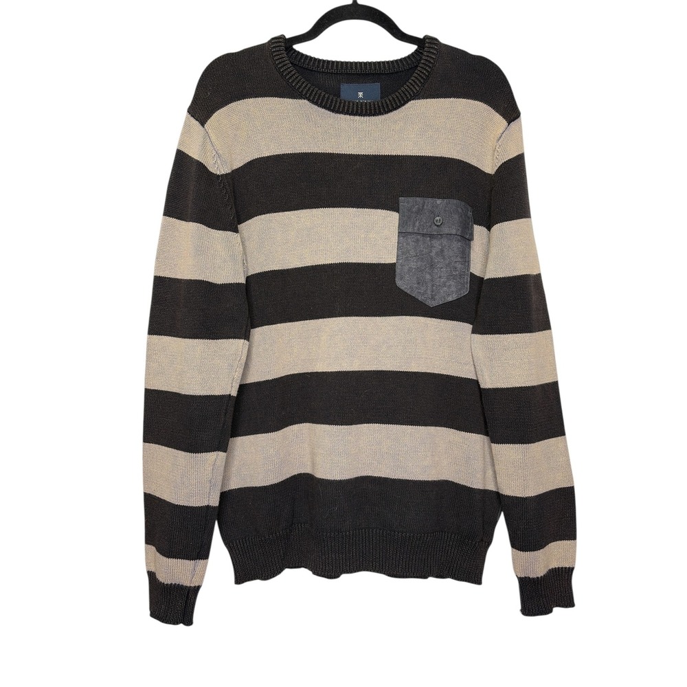 Roark Revival Striped Sweater Pocket Mens Medium Long‎ Sleeve Knit Casual